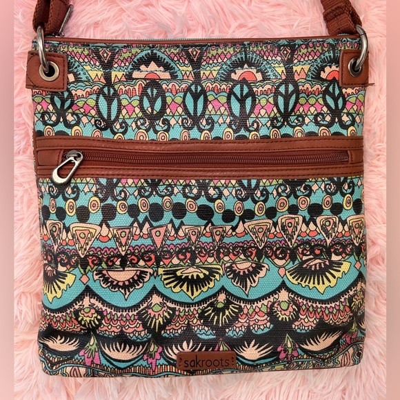 Sakroots Woman’s Hippie Chic Coated Canvas Multicolor Crossbody Bag - Picture 5 of 12